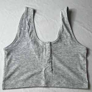 Grey 4 button front crop